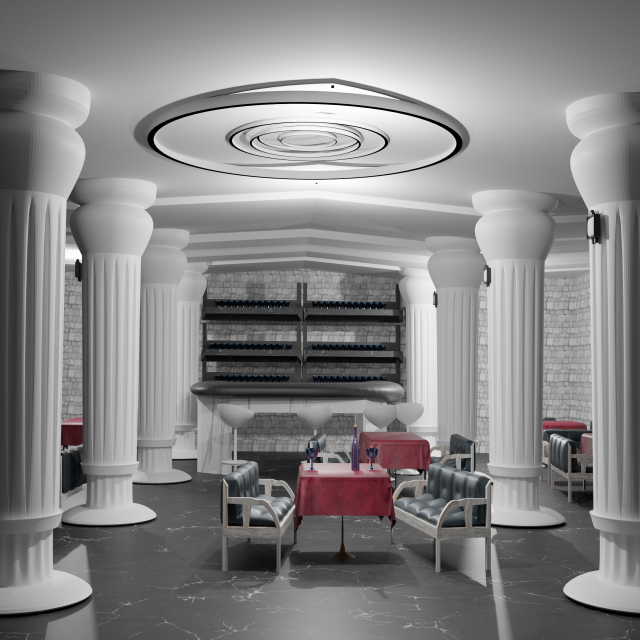 Bar 3D Model .c4d .max .obj .3ds .fbx .stl .blend 