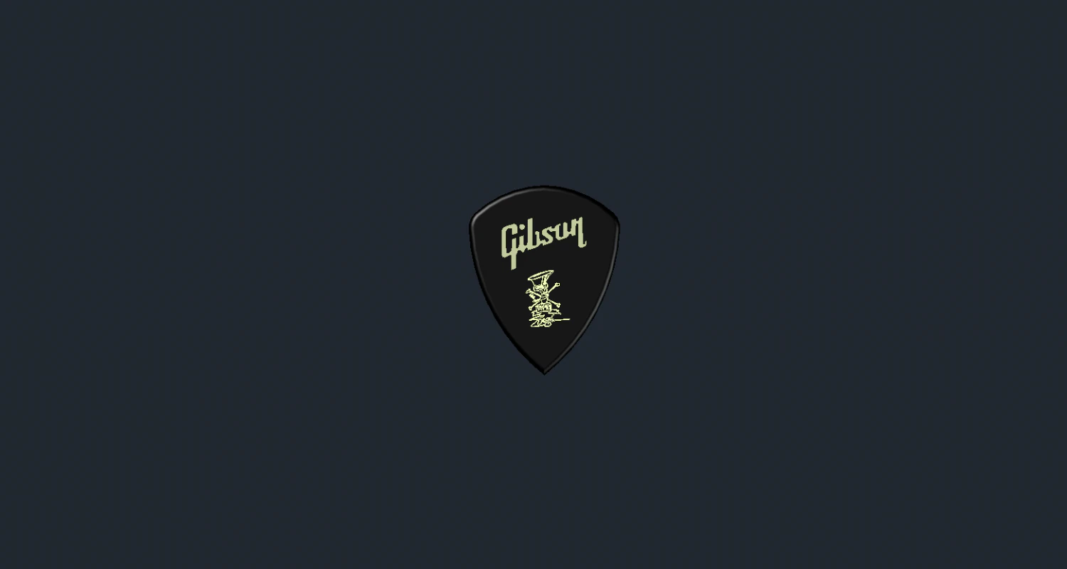 Gibson Guitar Pick 3D Printable Model 3D Print Model .c4d .max .obj .3ds .fbx .stl .blend 