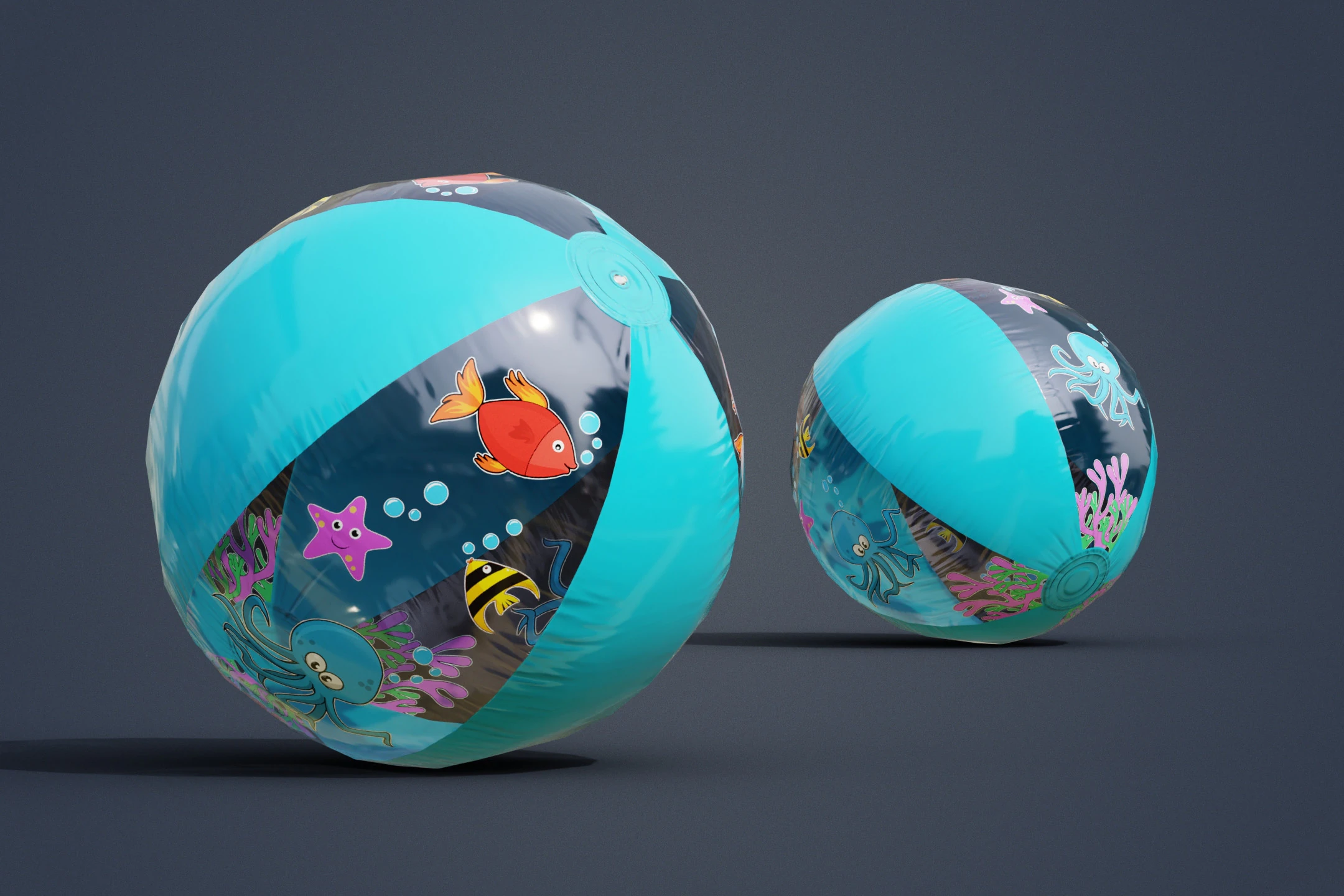 Beach Ball Prop PBR Game-Ready 3D Model .c4d .max .obj .3ds .fbx .stl .blend