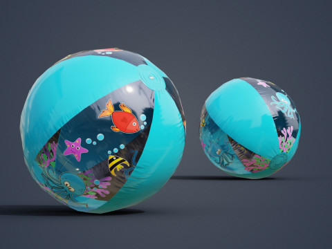 비치 볼 소품 PBR 게임 준비 3D 모델