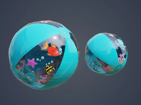 Beach Ball Prop PBR Game-Ready 3D Model