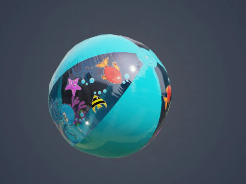 Beach Ball Prop PBR Game-Ready 3D Model