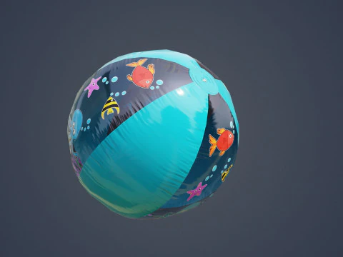 Beach Ball Prop PBR Game-Ready 3D Model