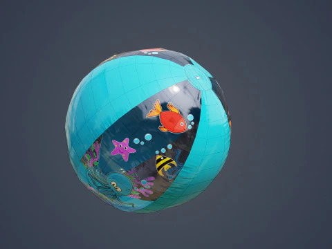 Beach Ball Prop PBR Game-Ready 3D Model