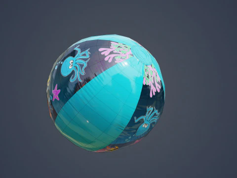 Beach Ball Prop PBR Game-Ready 3D Model