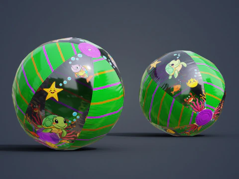 Beach Ball Prop PBR Game-Ready 3D Model