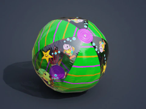 Beach Ball Prop PBR Game-Ready 3D Model
