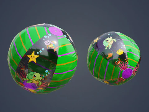 Beach Ball Prop PBR Game-Ready 3D Model