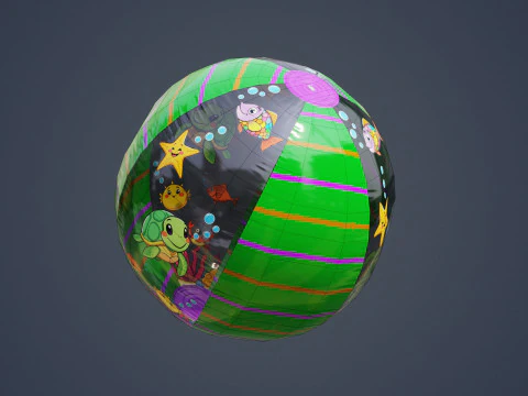 Beach Ball Prop PBR Game-Ready 3D Model