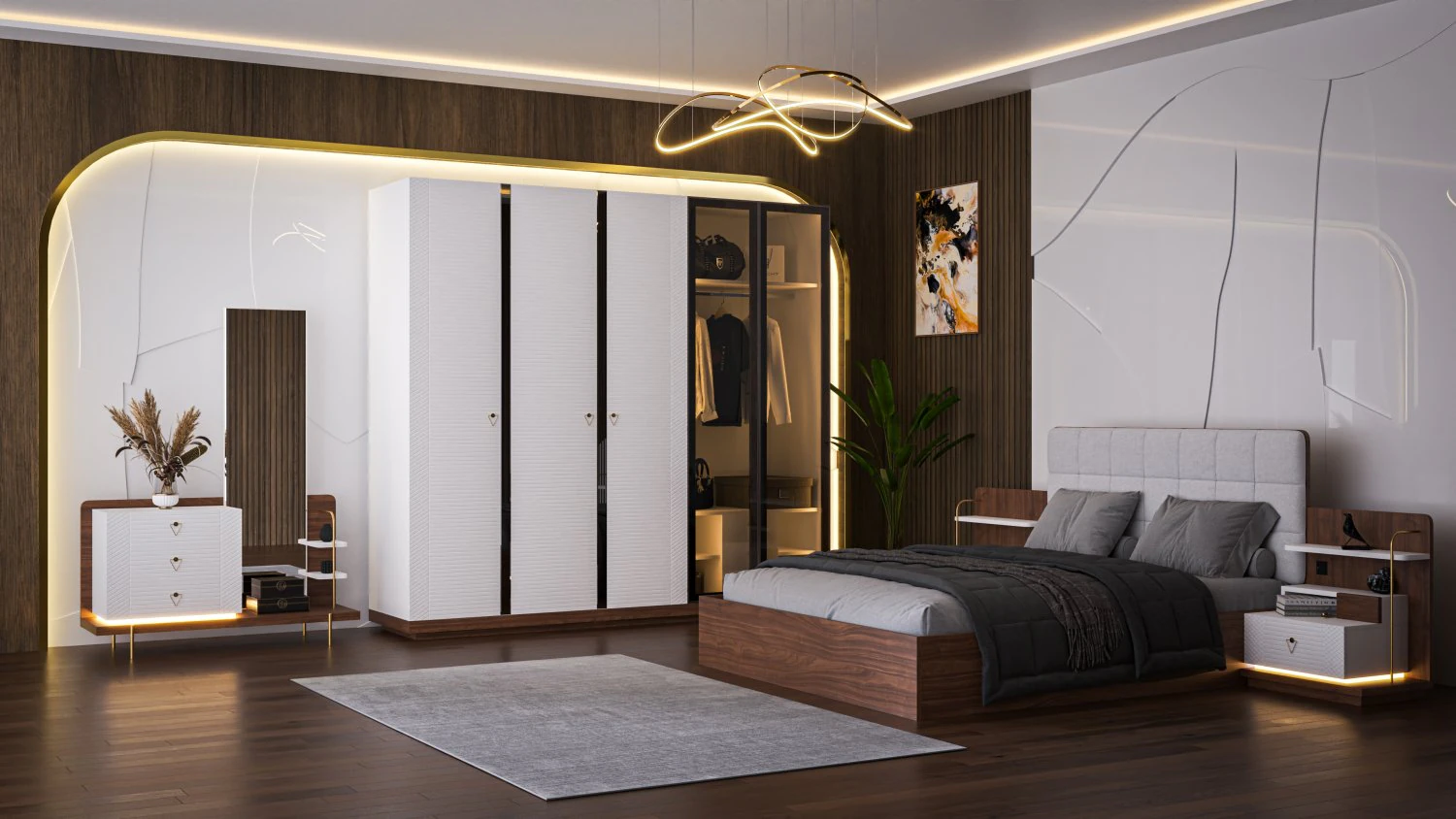 Master bedroom 3D Model .c4d .max .obj .3ds .fbx .stl .blend 