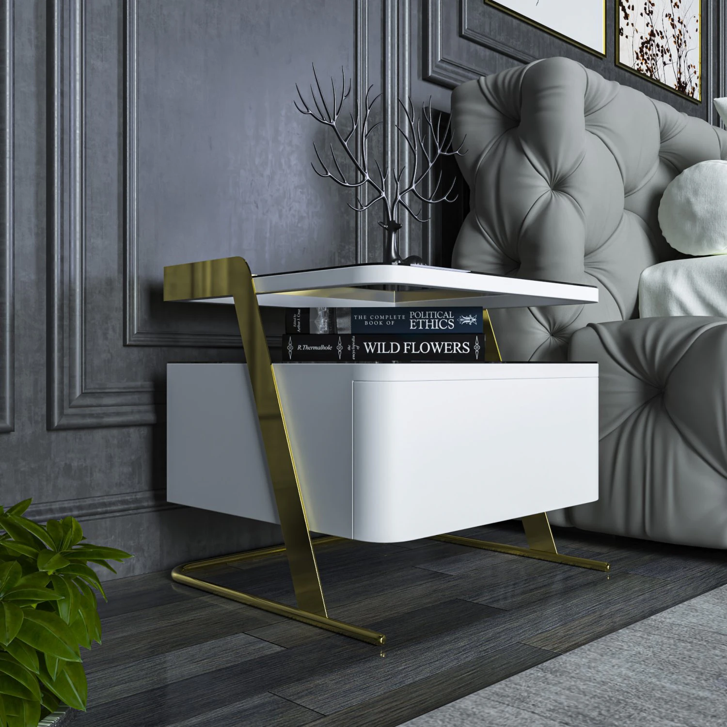 Bedside table 3D Model .c4d .max .obj .3ds .fbx .stl .blend