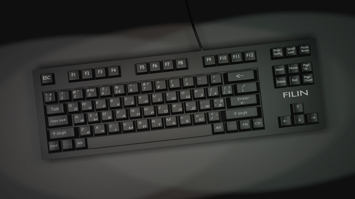 Keyboard black 3D Model .c4d .max .obj .3ds .fbx .stl .blend 