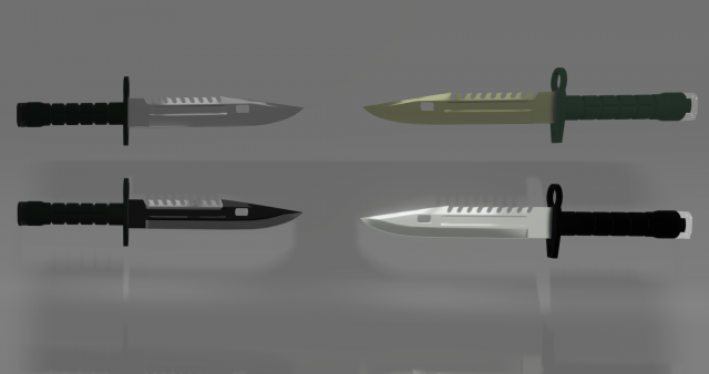 M9 bayonet 4 colorings 3D Model .c4d .max .obj .3ds .fbx .stl .blend 