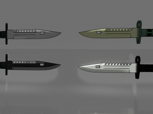 M9 bayonet 4 colorings 3D Model