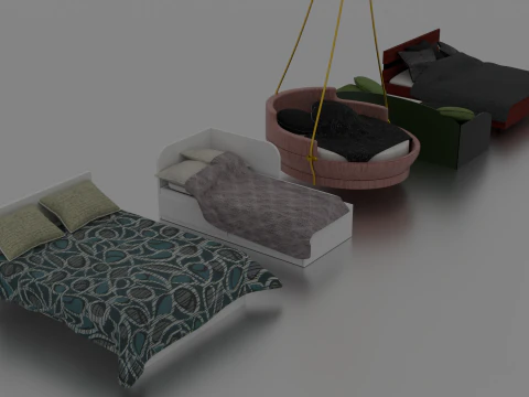 Bed set 3D Model