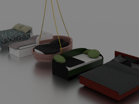 Bed set 3D 模型