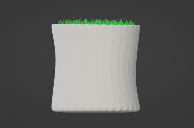 Pot of grass 3D Model .c4d .max .obj .3ds .fbx .stl .blend 