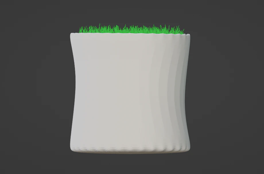 Pot of grass 3D Model .c4d .max .obj .3ds .fbx .stl .blend 