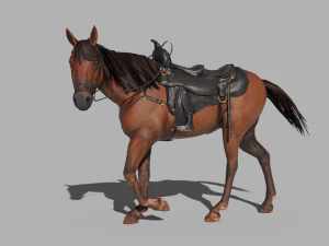 PUBG Mobile Horse - 带有 40 个动画和 Rigged 3D 模型