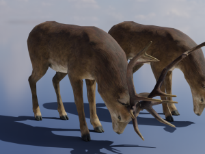PUBG Mobile Deer Stag and Doe Animated and Rigged 3D Model