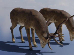PUBG Mobile Deer Stag and Doe Animated and Rigged 3D Model