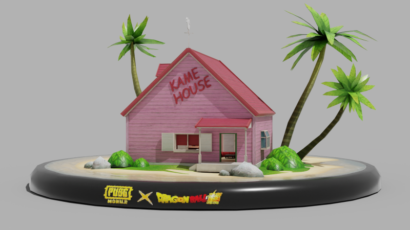PUBG Mobile x Dragon Ball Super - KAME HOUSE 3D Model .c4d .max .obj .3ds .fbx .stl .blend 