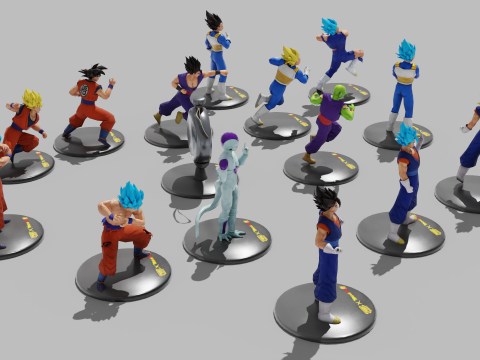 PUBG Mobile x Dragon Ball Characters Statues 3D Модель
