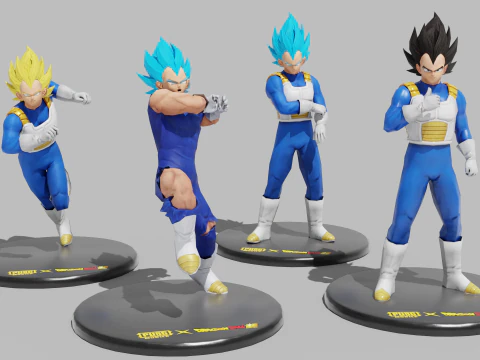 PUBG Mobile x Dragon Ball Characters Statues 3D Model