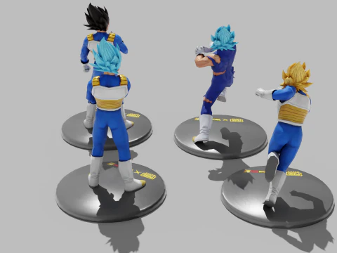 PUBG Mobile x Dragon Ball Characters Statues 3D Model