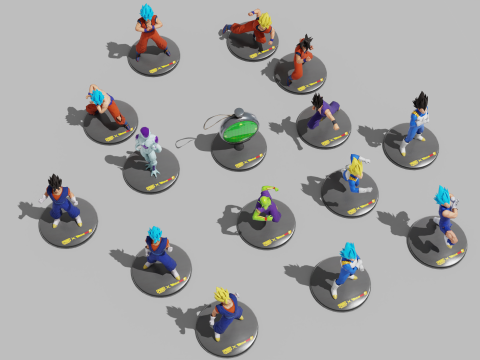PUBG Mobile x Dragon Ball Characters Statues 3D Модель