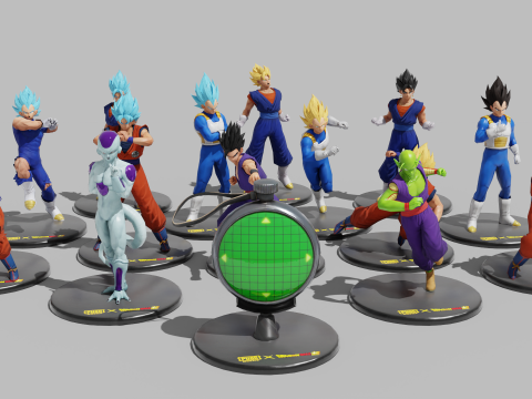 PUBG Mobile x Dragon Ball Characters Statues 3D Модель