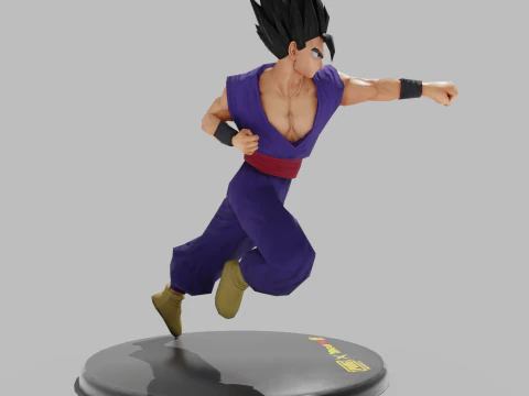 PUBG Mobile x Dragon Ball Son Gohan Ultime Statue 3D Model