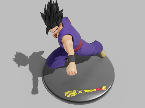 PUBG Mobile x Dragon Ball Son Gohan Ultime Statue 3D Model