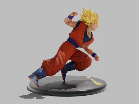 PUBG Mobile x Dragon Ball Super Saiyan Son Goku statue 3D Model