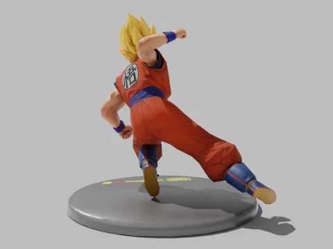 PUBG Mobile x Dragon Ball Super Saiyan Son Goku statue 3D Model