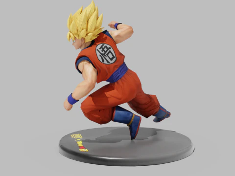 PUBG Mobile x Dragon Ball Super Saiyan Son Goku statue 3D Model