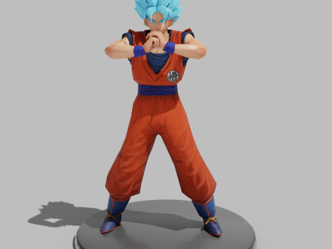 PUBG Mobile x Dragon Ball Super Saiyan Blue Son Goku Statue 3D मॉडल
