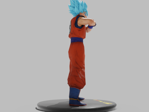 PUBG Mobile x Dragon Ball Super Saiyan Blue Son Goku Statue Model 3D