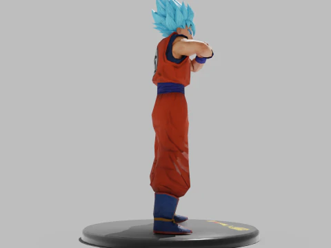 PUBG Mobile x Dragon Ball Super Saiyan Blue Son Goku Statue 3D Model