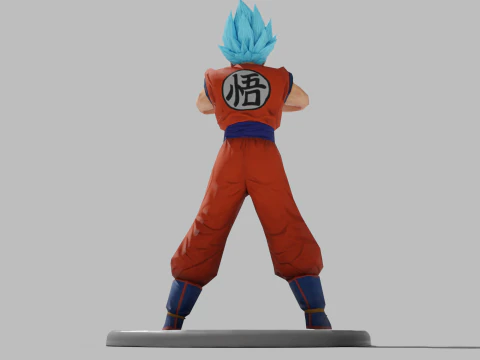 PUBG Mobile x Dragon Ball Super Saiyan Blue Son Goku Statue 3D Model