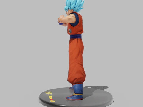 PUBG Mobile x Dragon Ball Super Saiyan Blue Son Goku Statue 3D Model