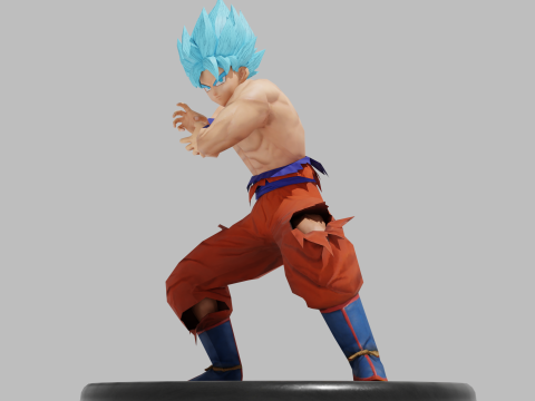 PUBG Mobile x Dragon Ball Super Saiyan Blue Son Goku Damaged Statue 3D 模型
