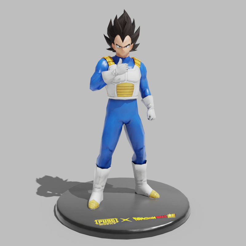 PUBG Mobile x Dragon Ball Vegeta Statue 3D Model .c4d .max .obj .3ds .fbx .stl .blend 