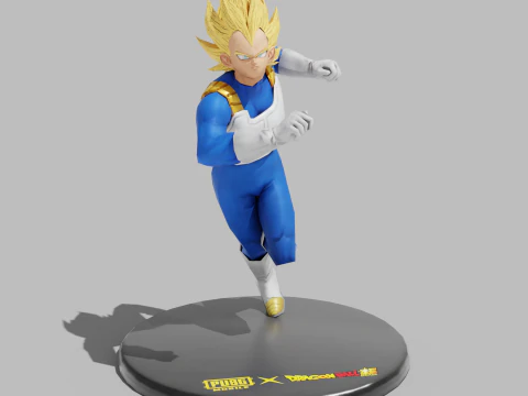PUBG Mobile x Dragon Ball 슈퍼 사이어인 베지터 동상 3D 모델