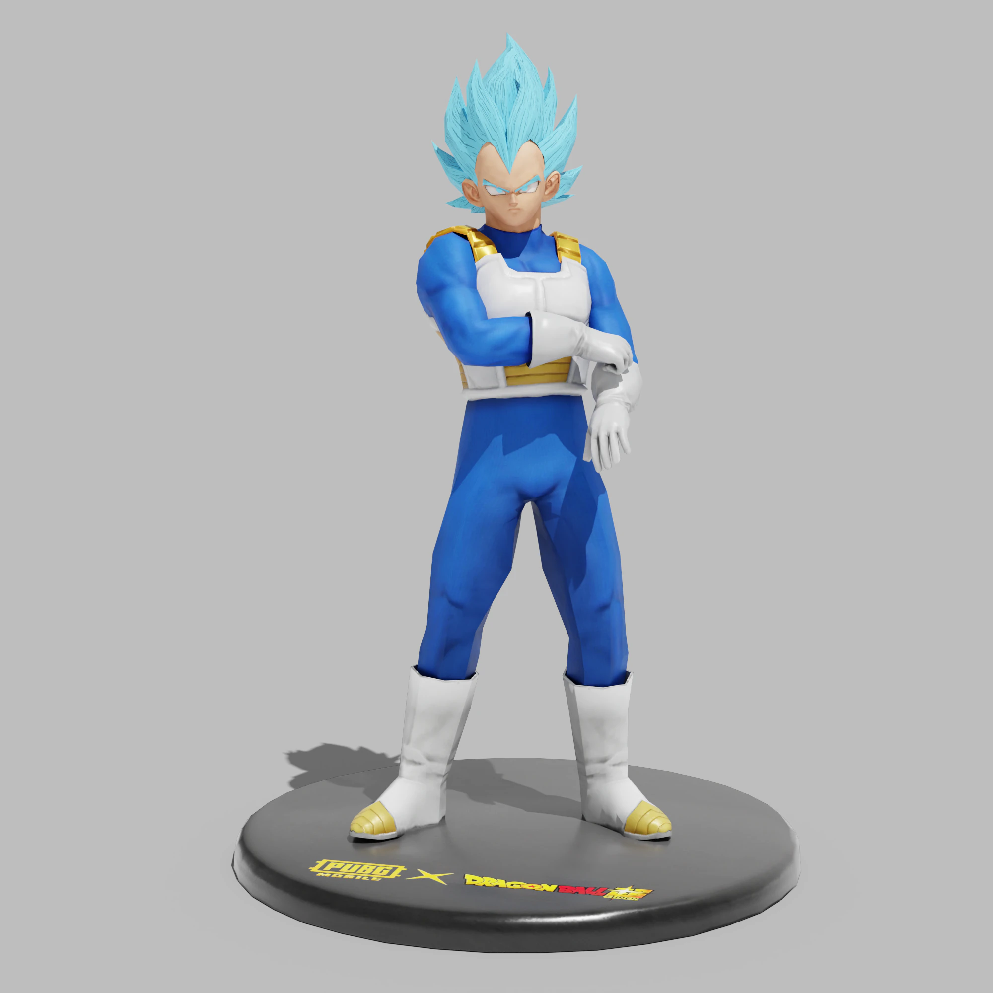 PUBG Mobile x Dragon Ball Super Saiyan Blue Vegeta Statue 3D Model .c4d .max .obj .3ds .fbx .stl .blend
