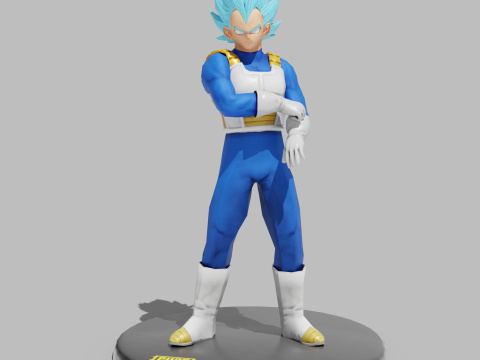 PUBG Mobile x Dragon Ball Super Saiyan Blue Vegeta Statue Modelo 3D