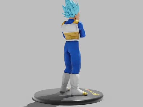 PUBG Mobile x Dragon Ball Super Saiyan Blue Vegeta Statue 3D Model