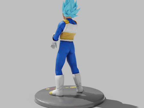 PUBG Mobile x Dragon Ball Super Saiyan Blue Vegeta Statue 3D Model