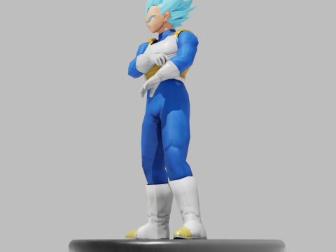 PUBG Mobile x Dragon Ball Super Saiyan Blue Vegeta Statue 3D 模型