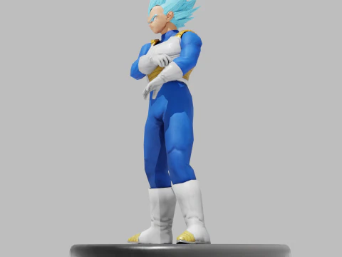PUBG Mobile x Dragon Ball Super Saiyan Blue Vegeta Statue 3D Model